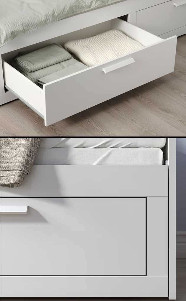 Cama individual e dupla c/ 2 gavetas / 2 colchões, 80x200 cm -