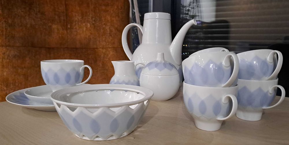 zestaw śniadaniowy Rosenthal Germany Bjorn Wiinblad Lotus błękitny