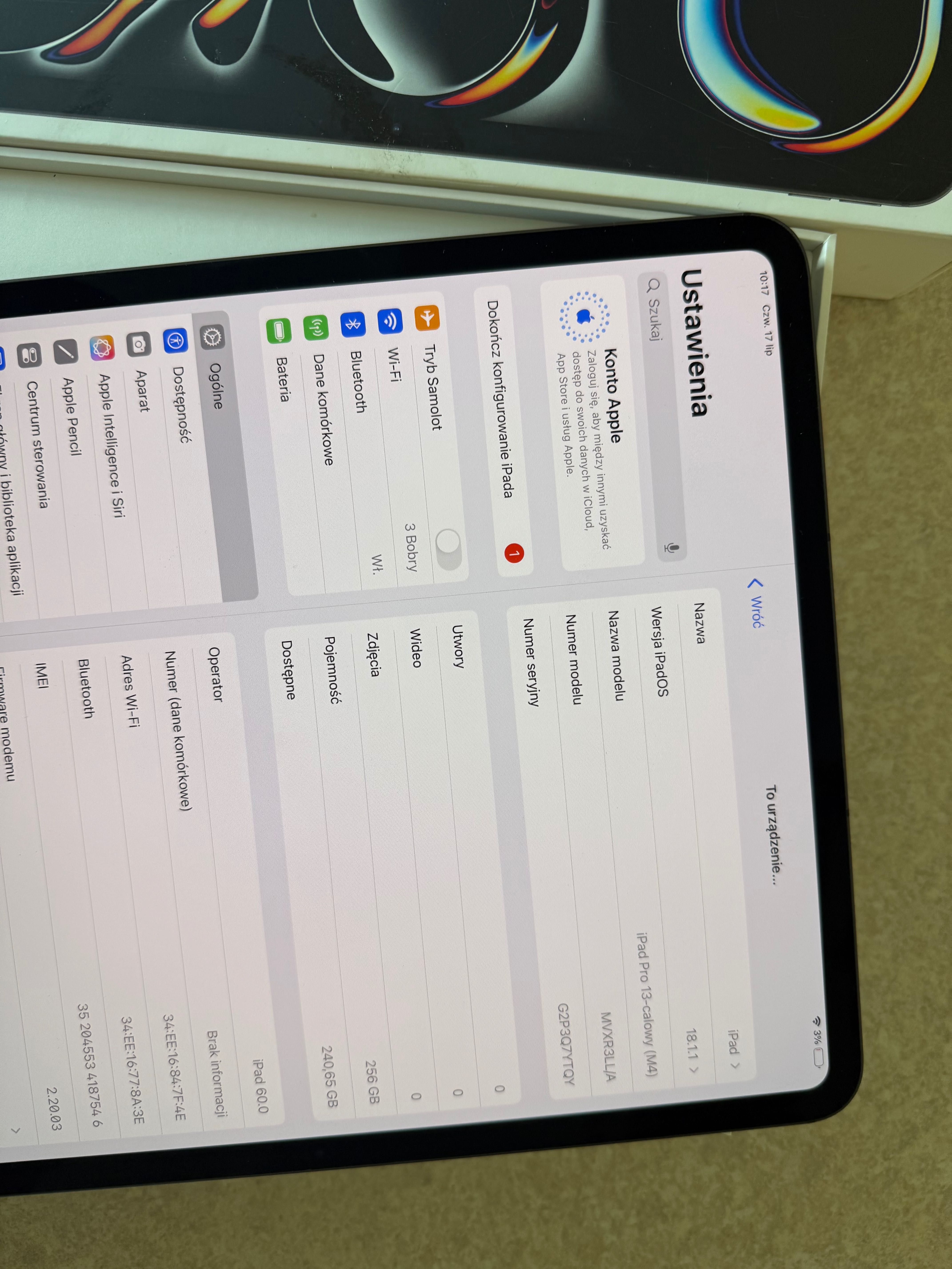 iPad Pro 13” M4 Wi-Fi + 5G, 256 GB, czarny