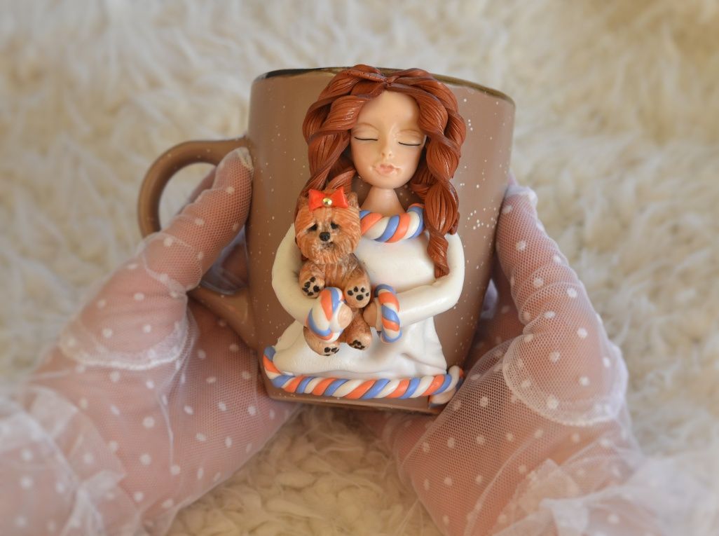 Чашка  с йоркширский терьером