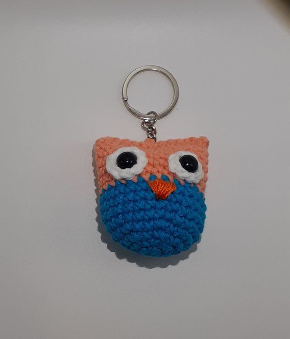 Porta chaves corujas em crochet