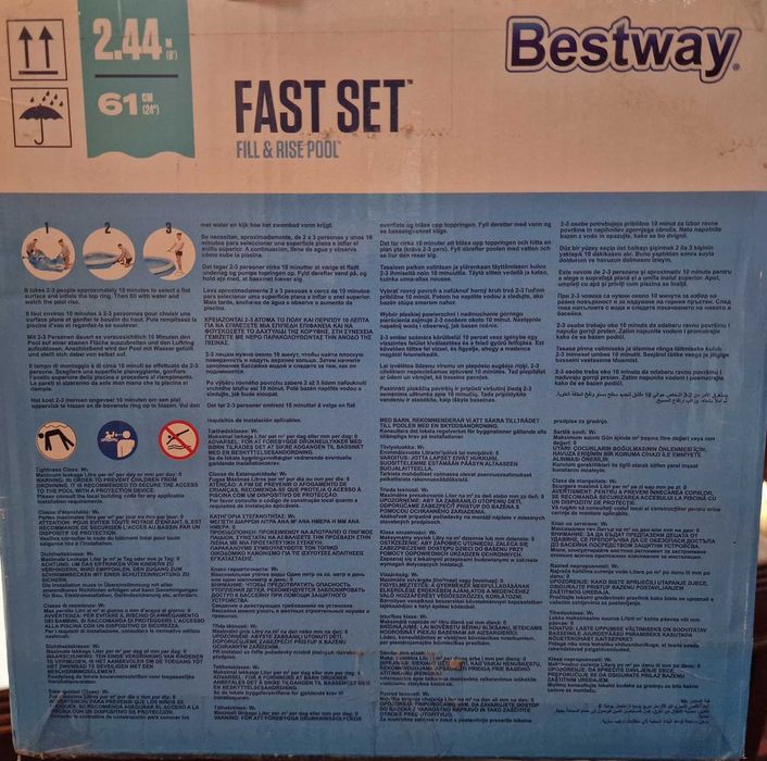 Piscina NOVA, Insuflável, 2,44x61cms, com Motor Filtro Limpeza de Água
