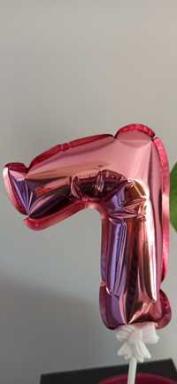 Balon Cyfra 7 samopompująca się róż