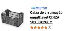 Caixa arrumacao horticolas empilhavel cinza 50x30x26cm
