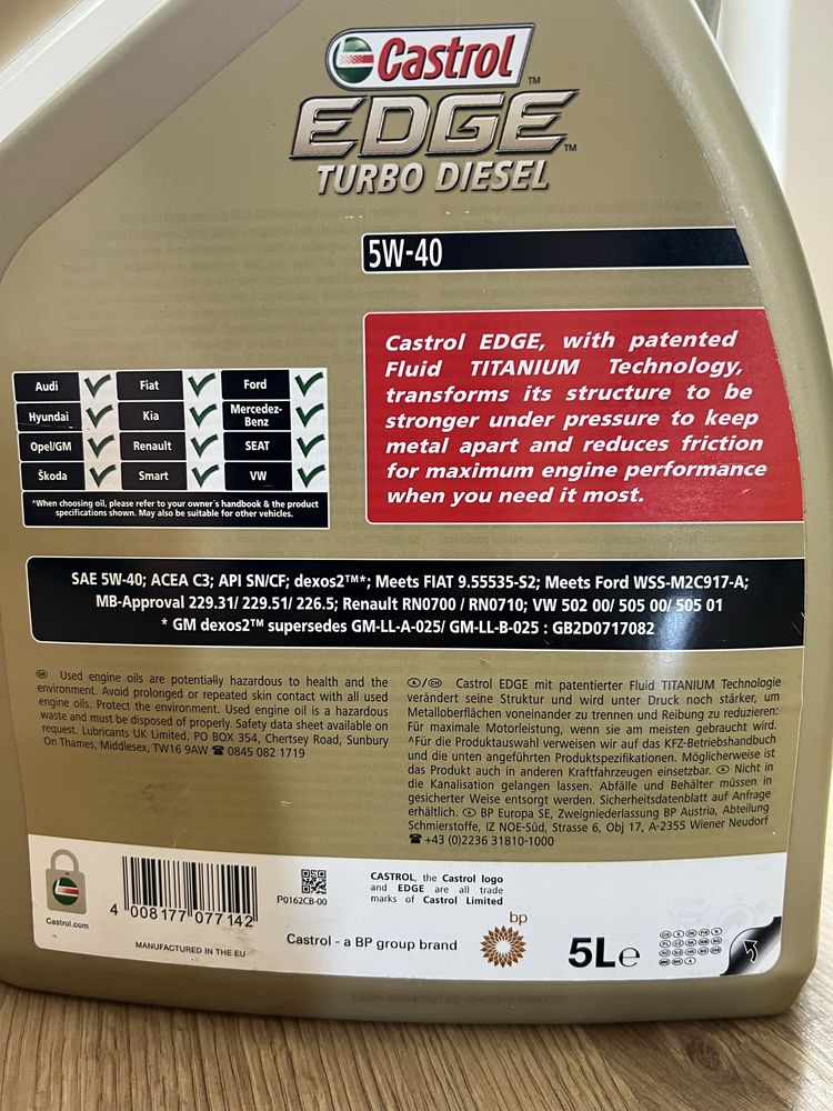 Olej Castrol Edge Turbo Diesel 5W40