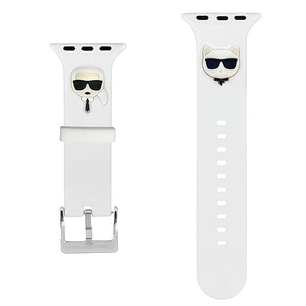 Karl Lagerfeld Pasek KLAWLSLCKW Apple Watch 42/44/45mm biały/white str