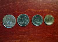 Monety RP i PRL 100, 50, 20 i 10 złotych 1990