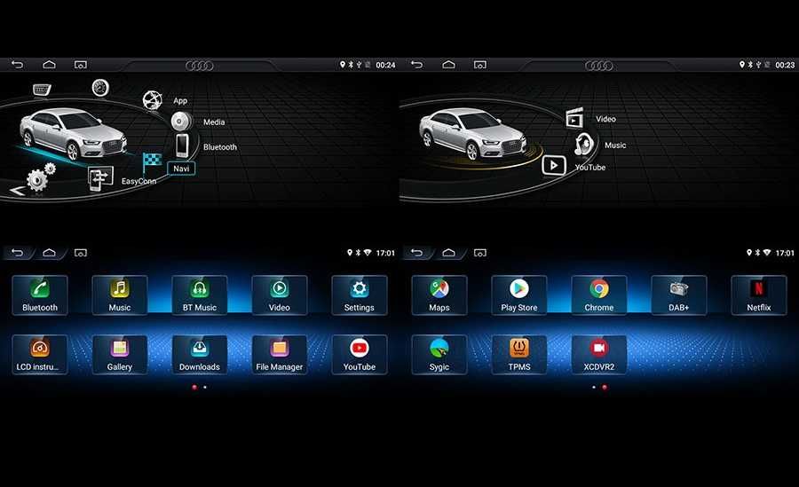 Radio FM RDS DAB+ Android CarPlay WiFi USB GPS MP3 MP4 SD Audi A4 B8