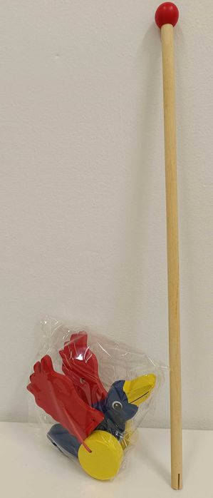 SMALL FOOT drewniany ptaszek do pchania na kiju pchacz