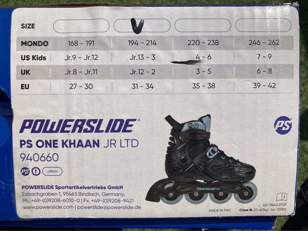 rolki powerslide khaan junior ltd 31-34 z kompletem ochraniaczy oxelo