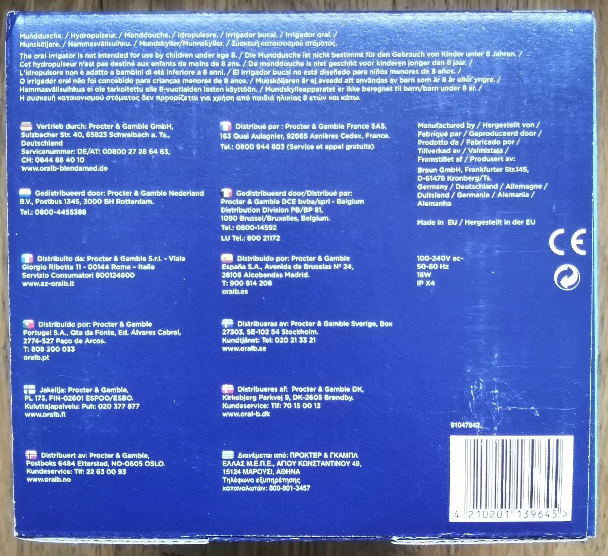 Irrigador ORAL-B OxyJet- novo, 3 anos de garantia