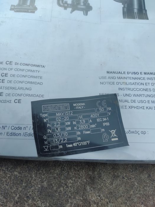 Bomba águas limpas ou sujas Caprari