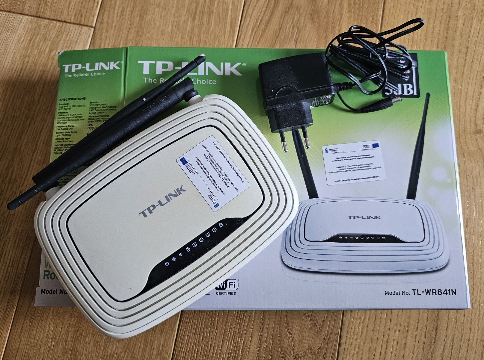 Router TP-Link TL-WR841N z pudełkiem i ładowarką 300Mbps N
