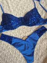 Kostium kąpielowy Calzedonia L 80B/75C/70D Cannes z cekinami niebieski