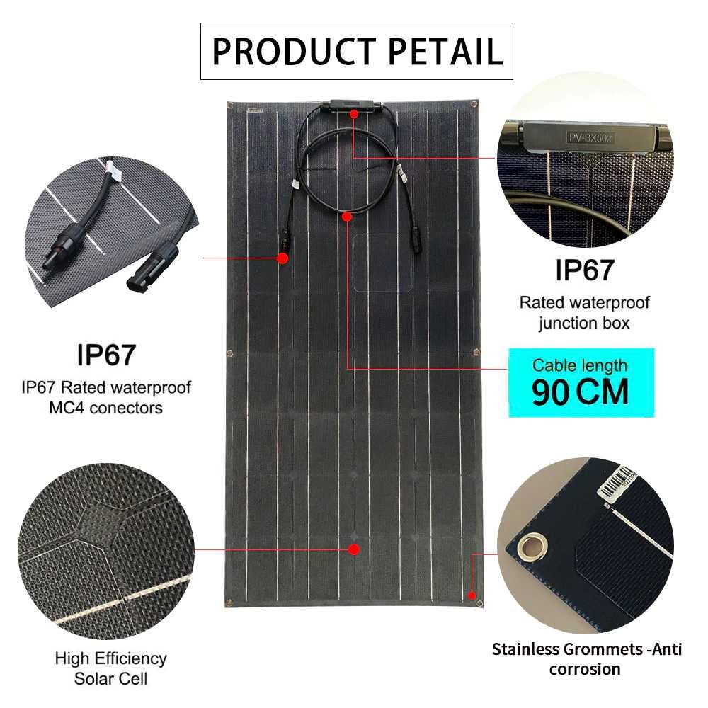 PORTES GRATIS - painel solar flexível 18v 100W - 100% novo