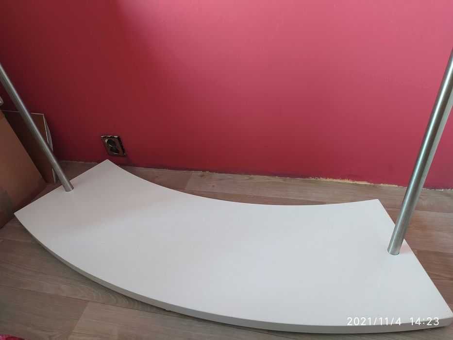 Wieszak stojący na ubrania+ płyta biały połysk dł.140cm do domu/sklepu
