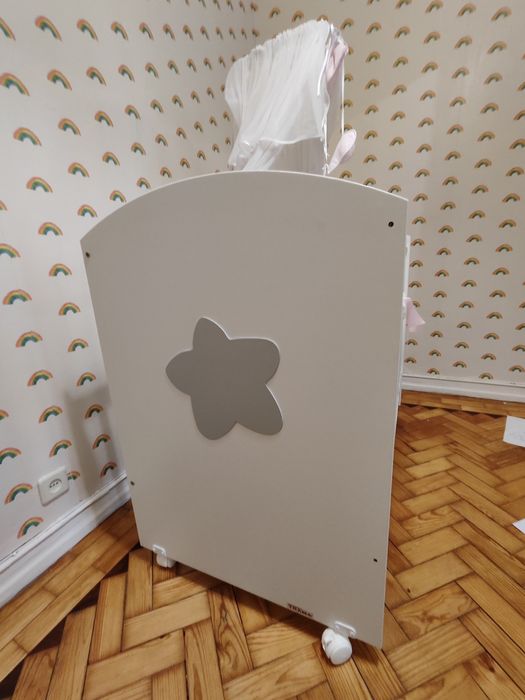 Berço Trama + colchão + trocador ikea + dossel + Marsupio