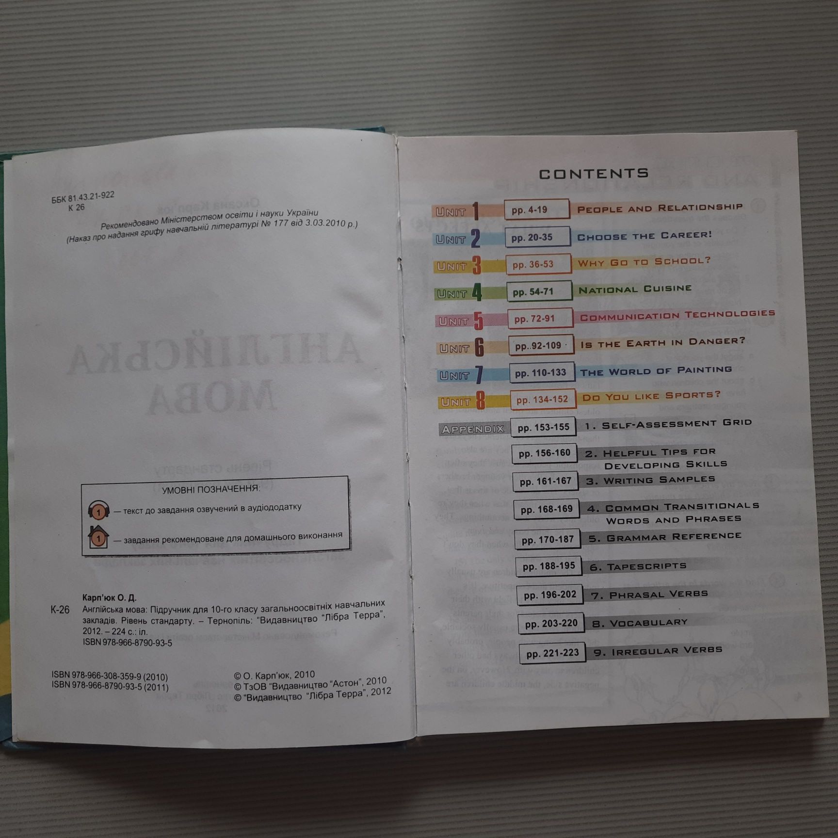 Карпюк English 11 Pupil's book English 10 Oksana Karpiuk Английский