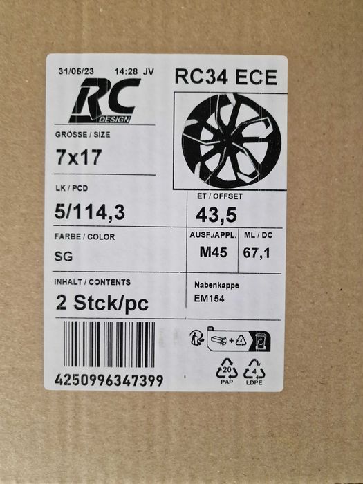 NOWE alufelgi NISSAN 17" 5x114,3 Juke Primera Qashqai - Czarny