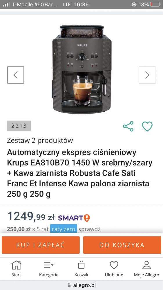 Automatyczny ekspres cisnieniowy Krups EA810B70 1450