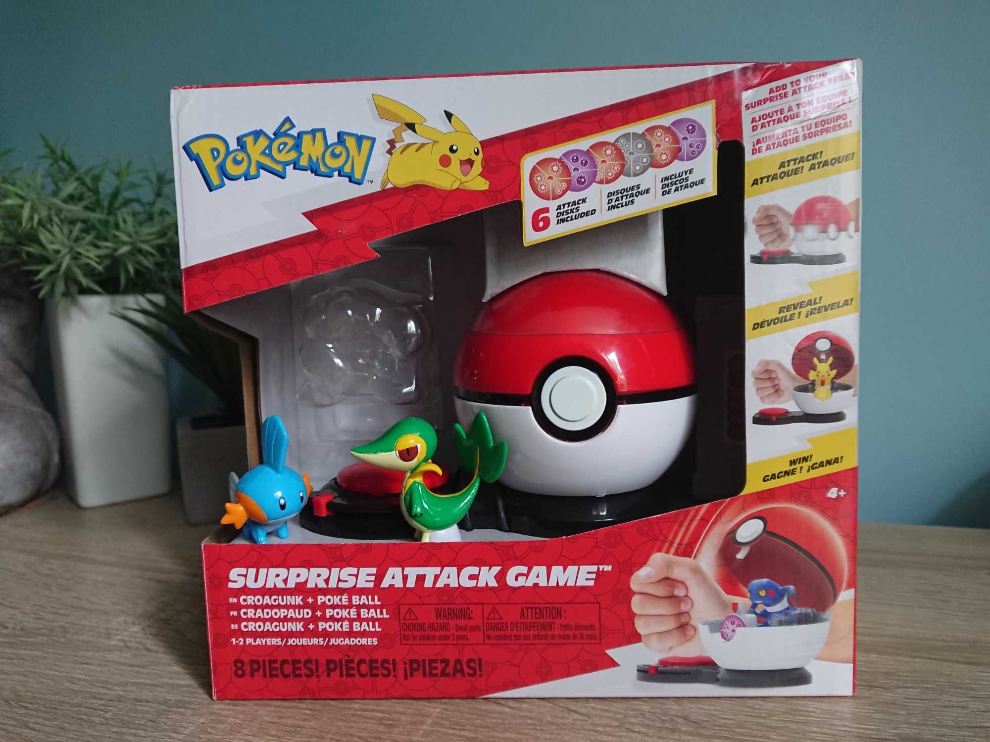 Zestaw Pokemon Surprise Attack Game + 4 figurki