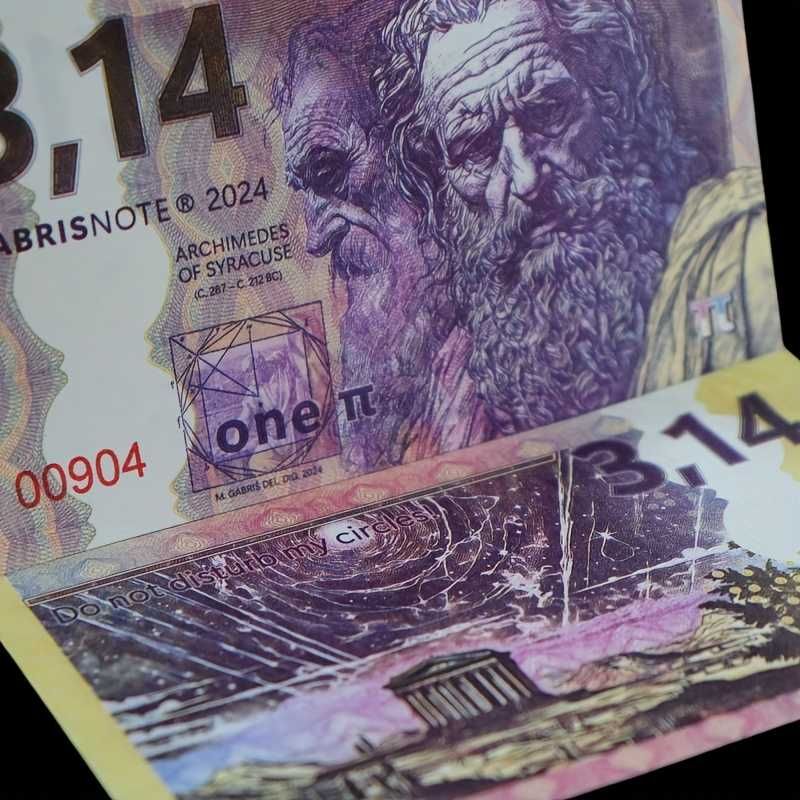 Unikatowy Banknot Kolekcjonerski PI (3,14) Archimedes UNC UV  xshop