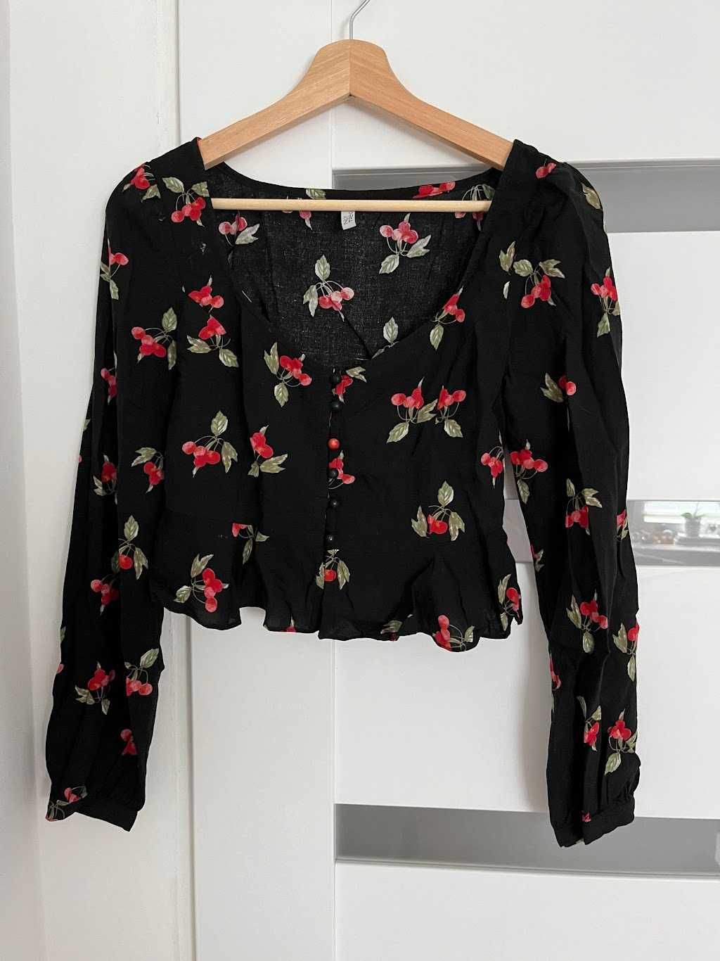 Crop top Nly Trend floral kwiaty 36 S guziki