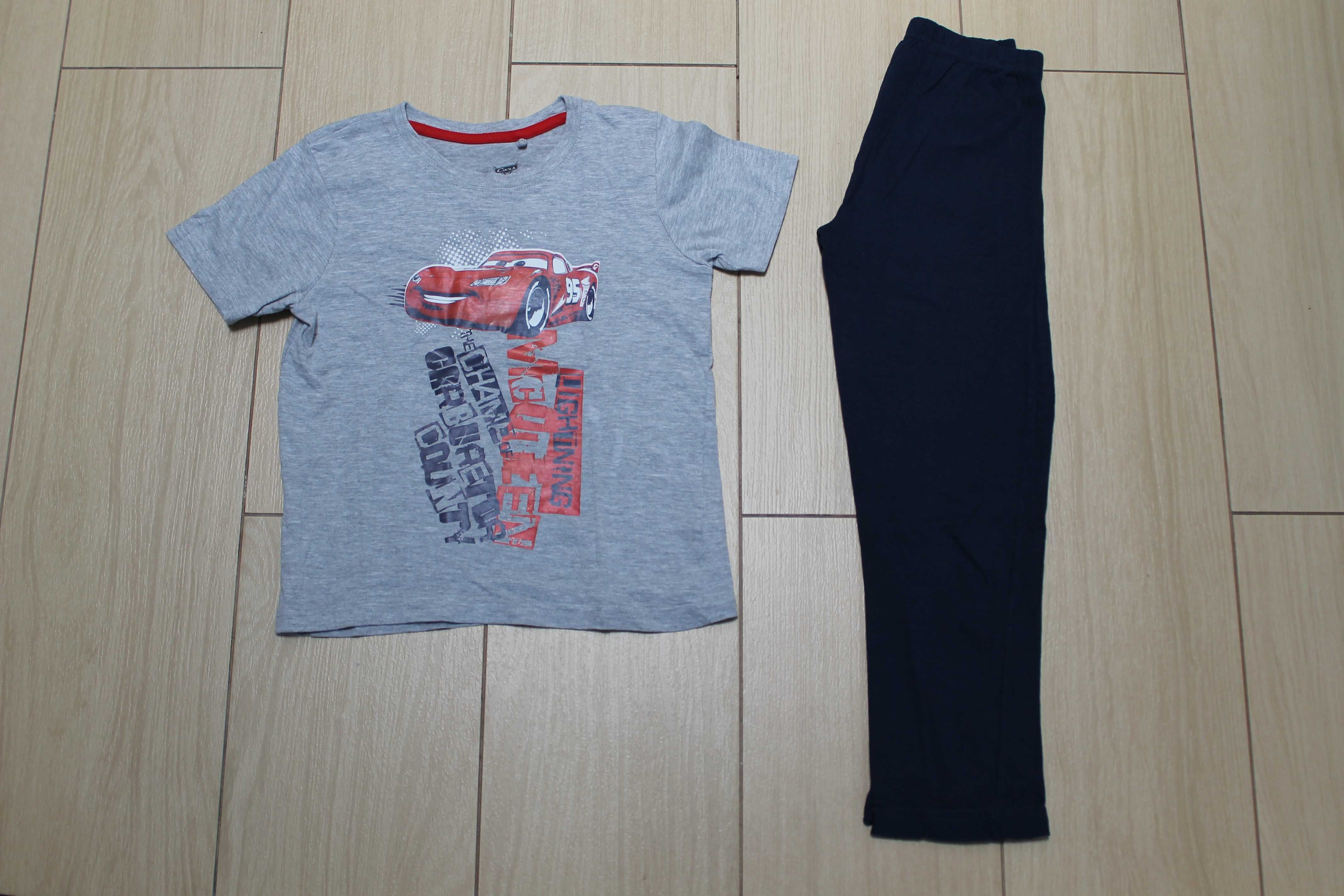 Piżamka dla chłopca długie spodnie krótki rękaw Auta Cars 110-116