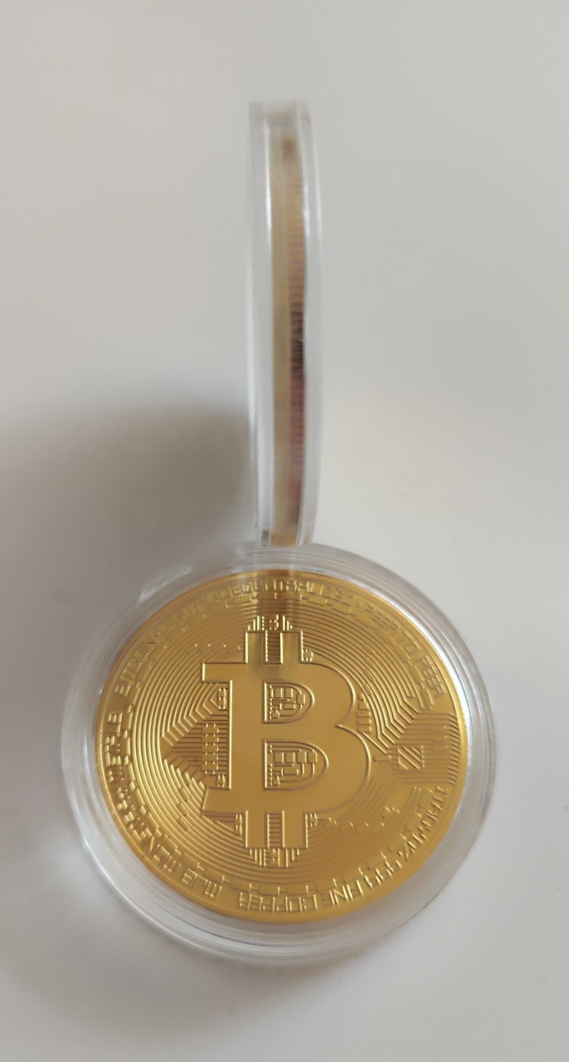 Монета Bitcoin в боксі Біткоїн Биткоин Сувенір