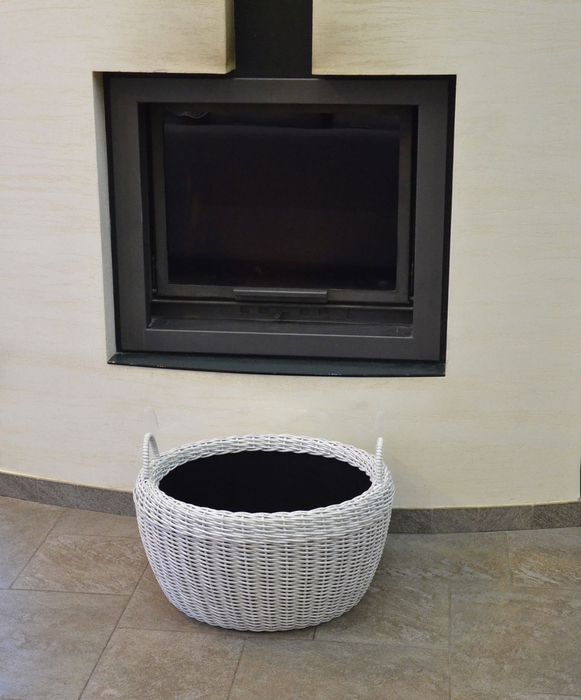 Дровниця (дрівниця) кошик, корзина для дров зі штучного ротангу, Кашпо