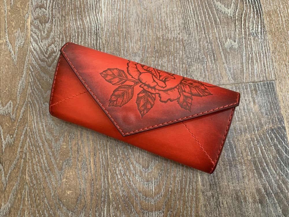 Женский кошелек, клатч ручной работы из натуральной кожи