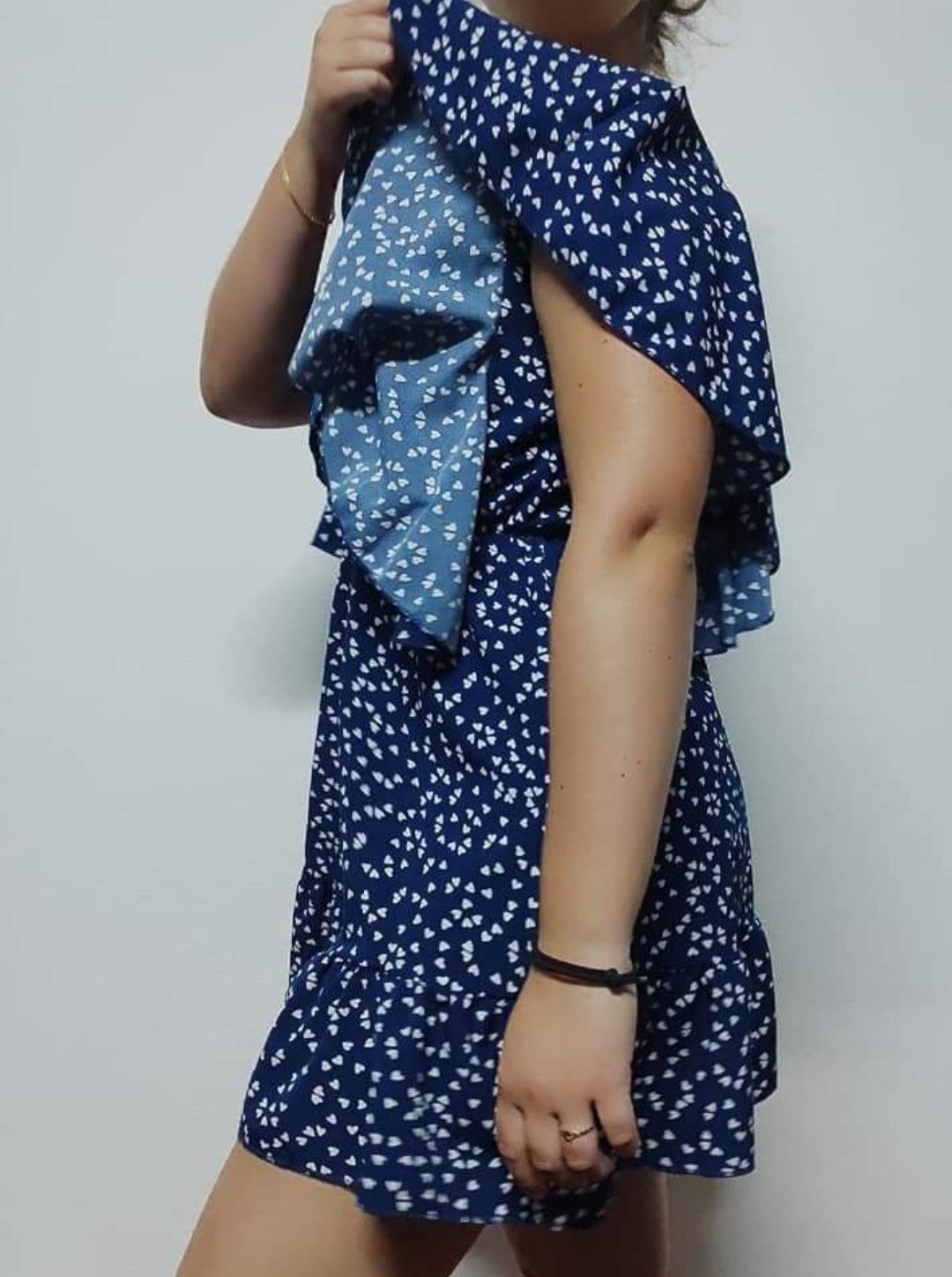 Vestido com padrão de coração