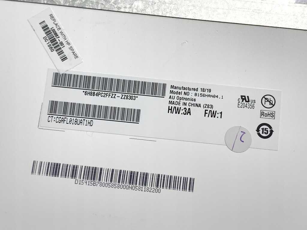 Матриця – AU Optronics 15.6" (B156HAN04.1) 30-pin! eDp FHD (1920x1080)