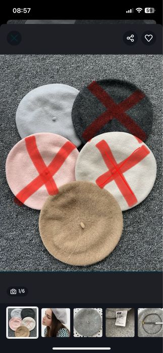 Беретки різних кольорів