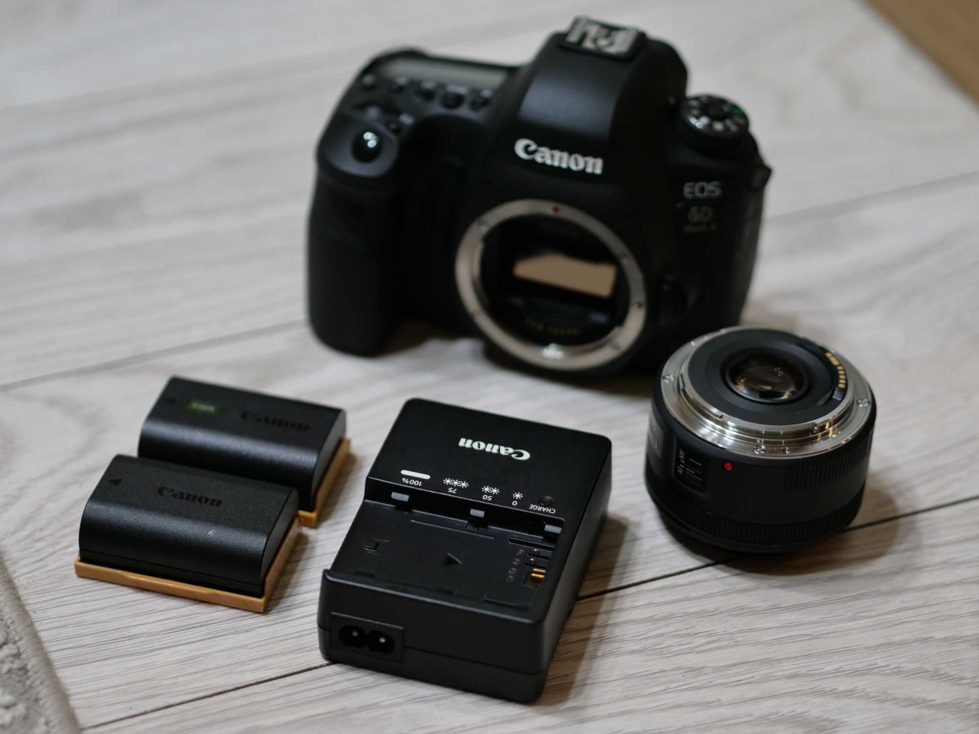 Canon EOS 6D Mark II jak nowy + obiektyw i 3 baterie - niski przebieg!