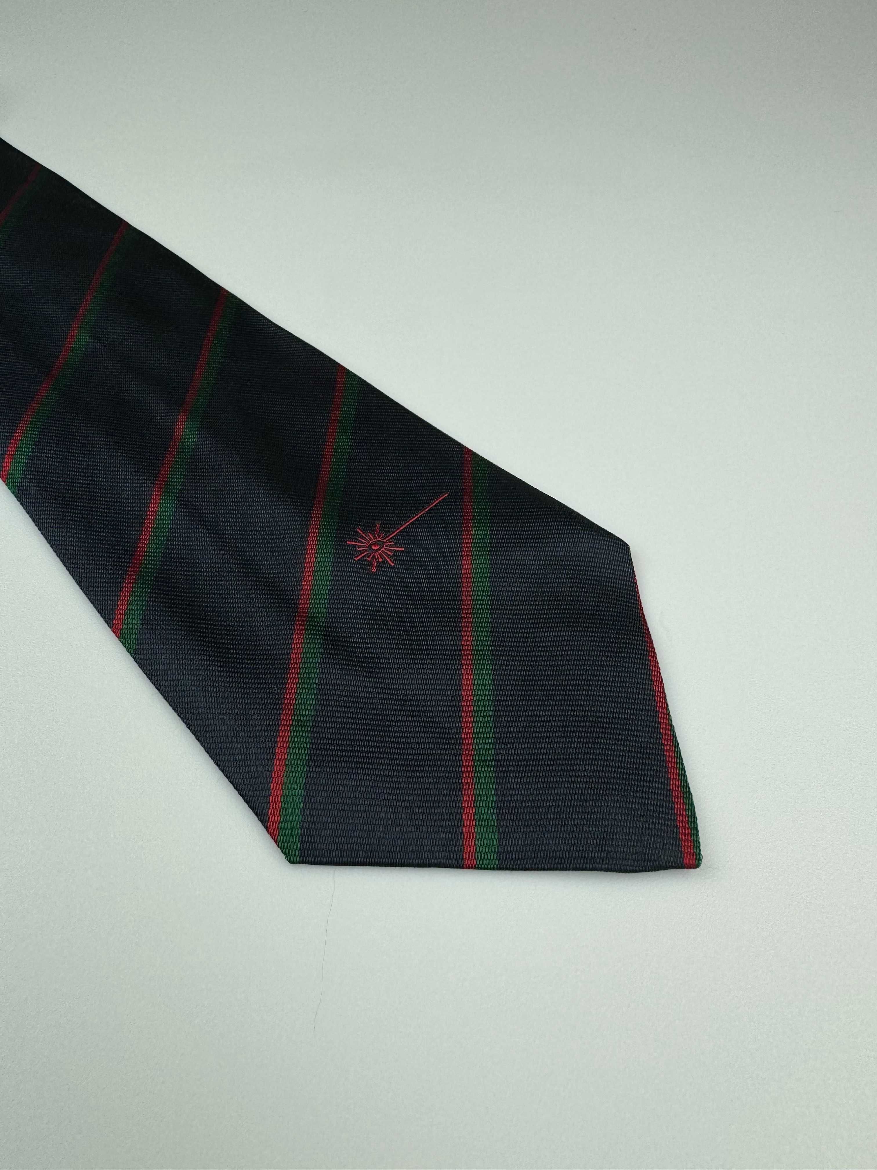 Barton Moda granatowy jedwabny krawat w paski m67