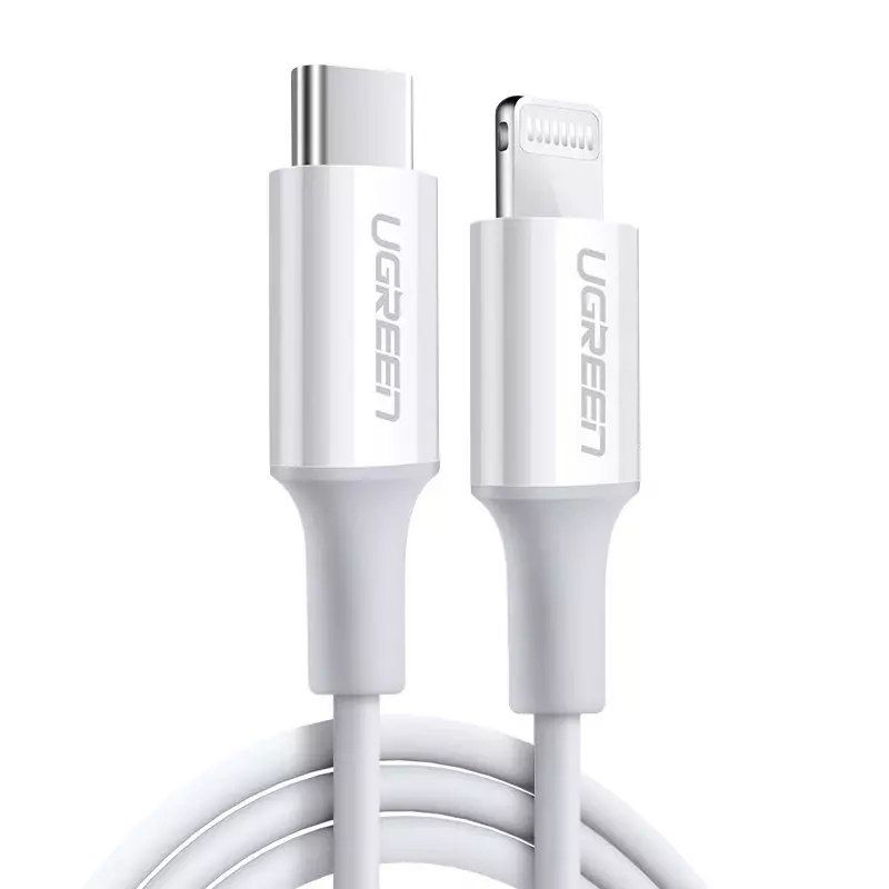 ugreen kabel usb typu c - lightning mfi 1m 3a 18w bílý (10493)