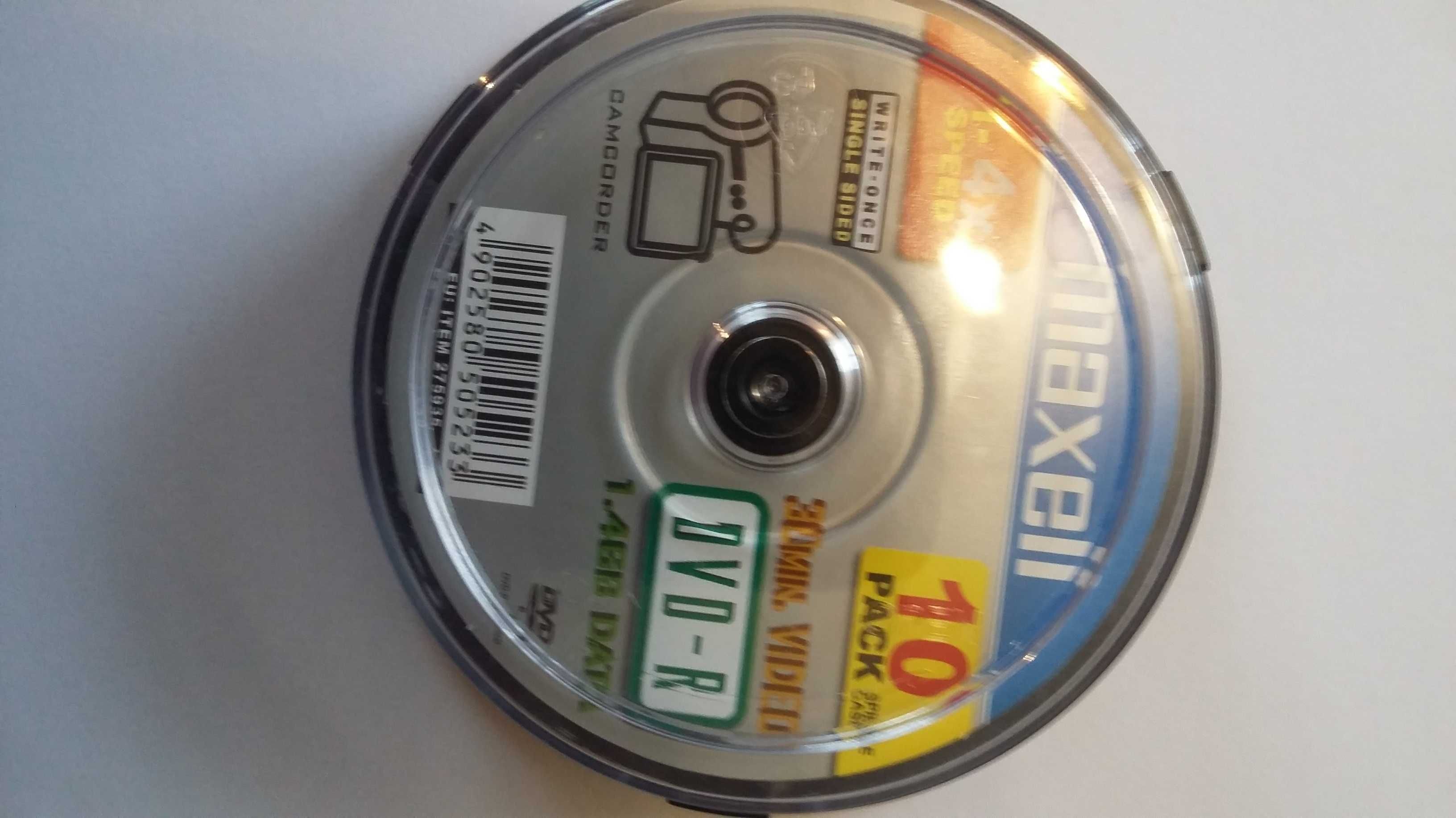 DVD-R диски MAXELL для відеокамер, 1,4 GB, 30 хв, нова упак. 10 штук