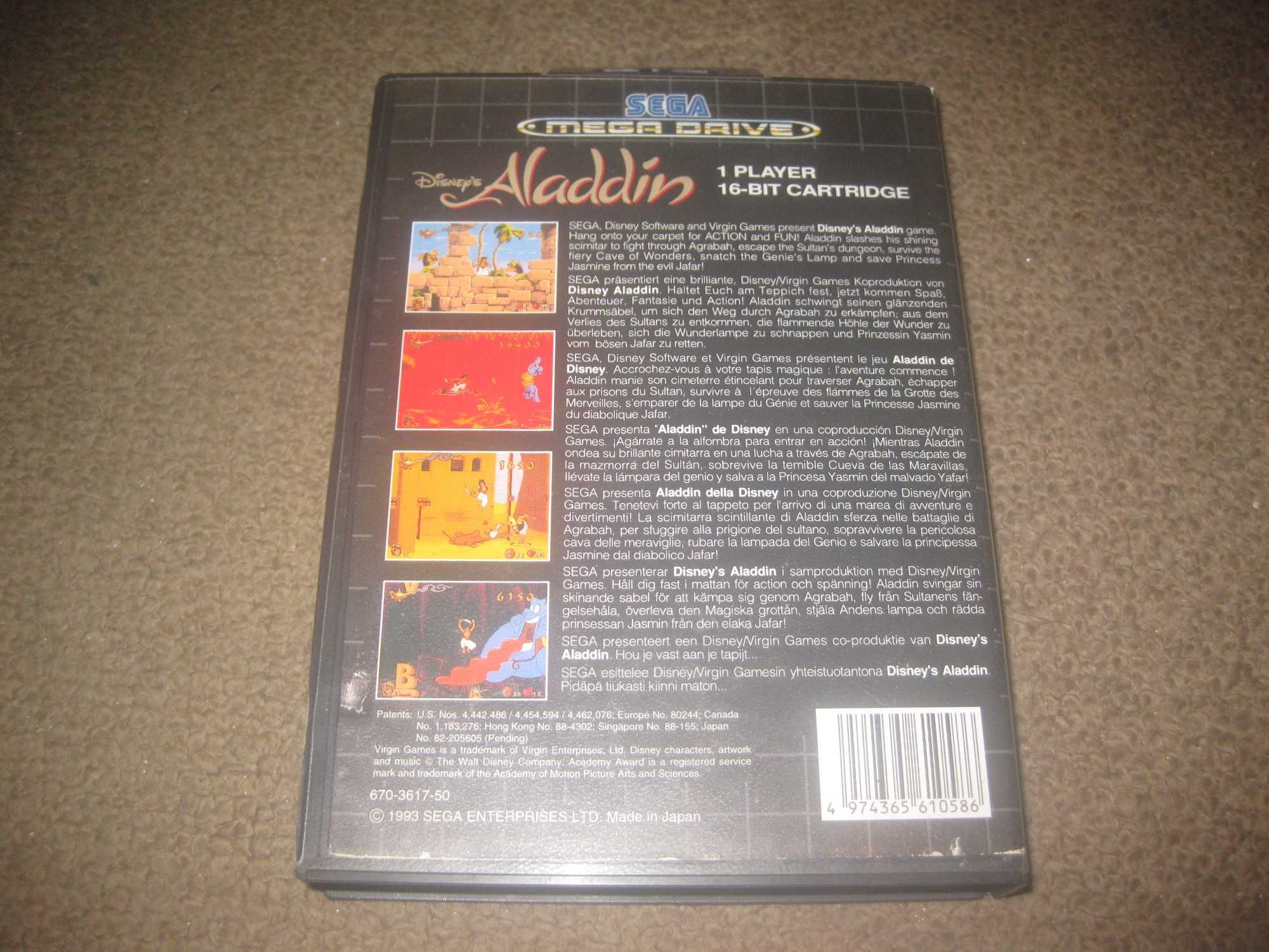 Jogo "Aladdin" para Sega Mega Drive