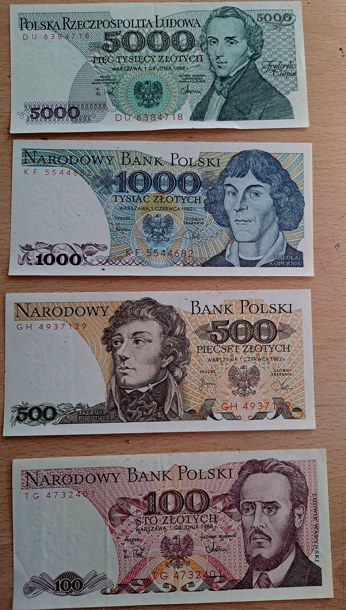 Banknoty PRLstan bdb 4szt plus 4 gratis