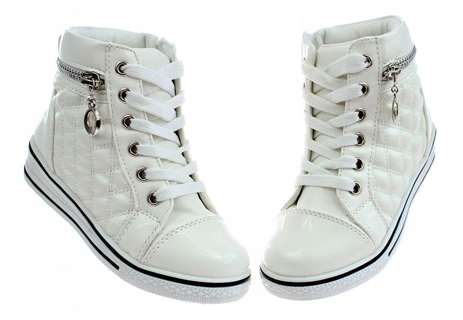 Botki Sportowe Sneakersy Dziecięce Białe 5852 Rozmiar: 36
