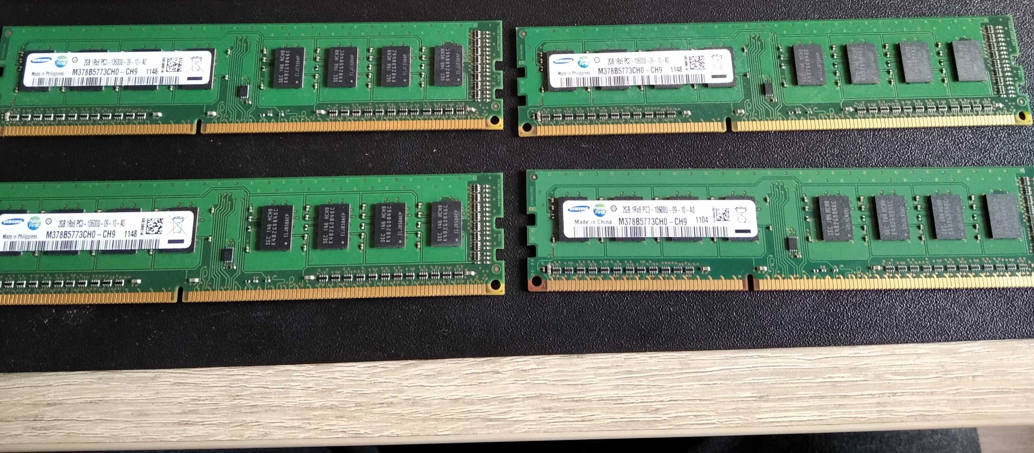 pamięć DDR3 Samsung 2Gb PC3-10600U 1333MHz 4szt. razem 8Gb + gratis