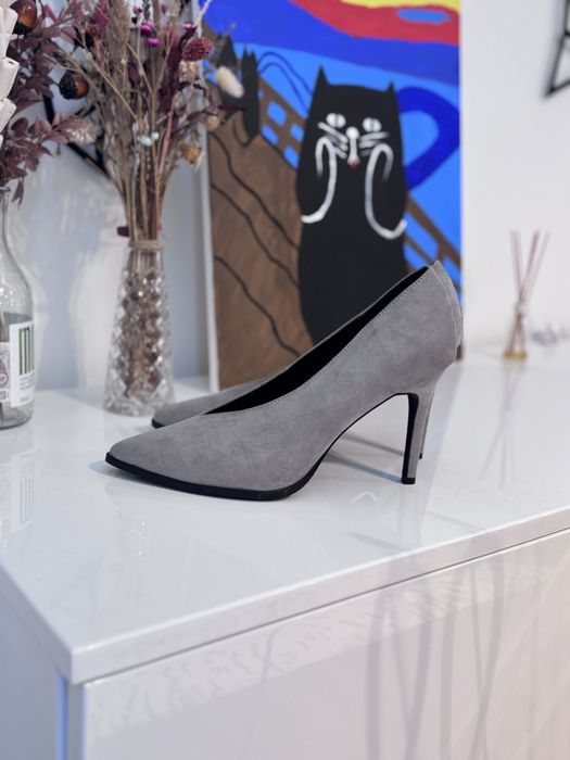 Szpilki szare w szpic H&M 41