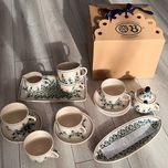 Ceramiczny zestaw kawowy - ceramika bolesławiecka