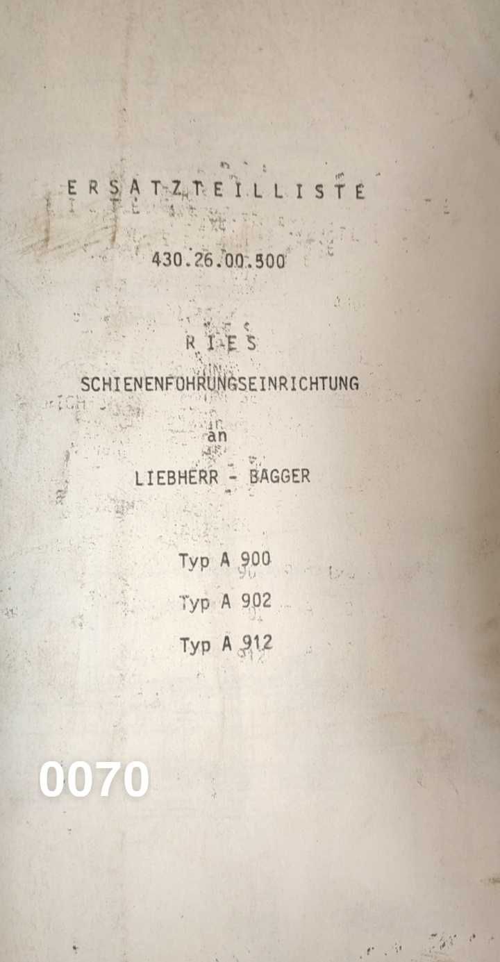 Liebherr A902 ZW A900 A912 koparka katalog części zamiennych DTR