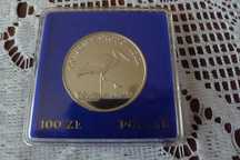 Moneta srebrna Lustrzana 100 zł BOCIAN 1982 r. w oryginalnym etui NBP