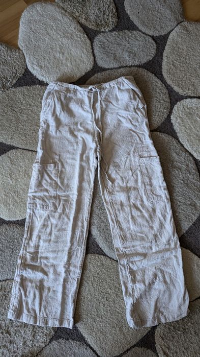 Spodnie lniane H&M  r.32