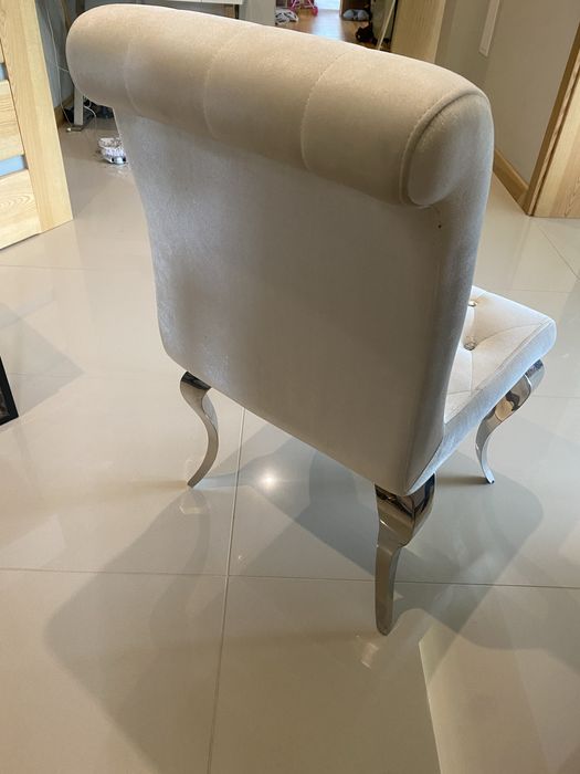 Krzesło glamour Hamilton Beige z kryształami
