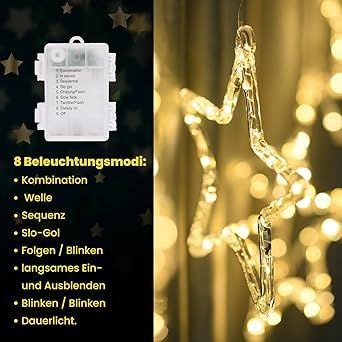 Kurtyna świetlna LED CMYK z pilotem - Multikolorowe gwiazdy