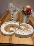 Ceramiczny zestaw- 2 świeczniki i 2 wazony